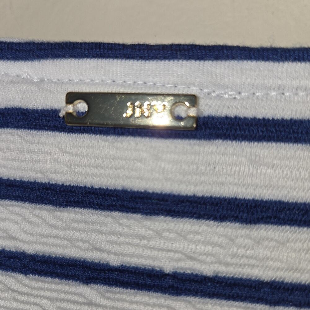 Jones NY Signature Striped Top Womens SIZE L Striped Blue White Nautical NWT - Picture 8 of 16